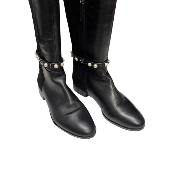 WHBM Over The Knee Tall Rowan Black Strap Equestrian Riding Winter Chic Boot - Picture 14 of 16